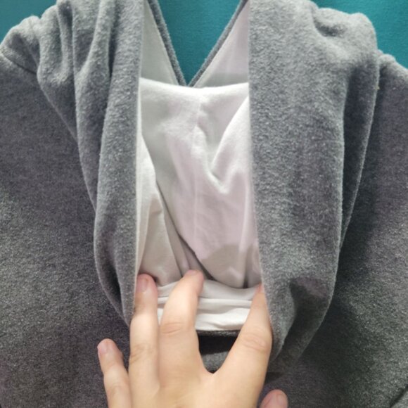 The North Face Womens Small Petite Hoodie Cotton/Polyester Blend Gray - Picture 6 of 9